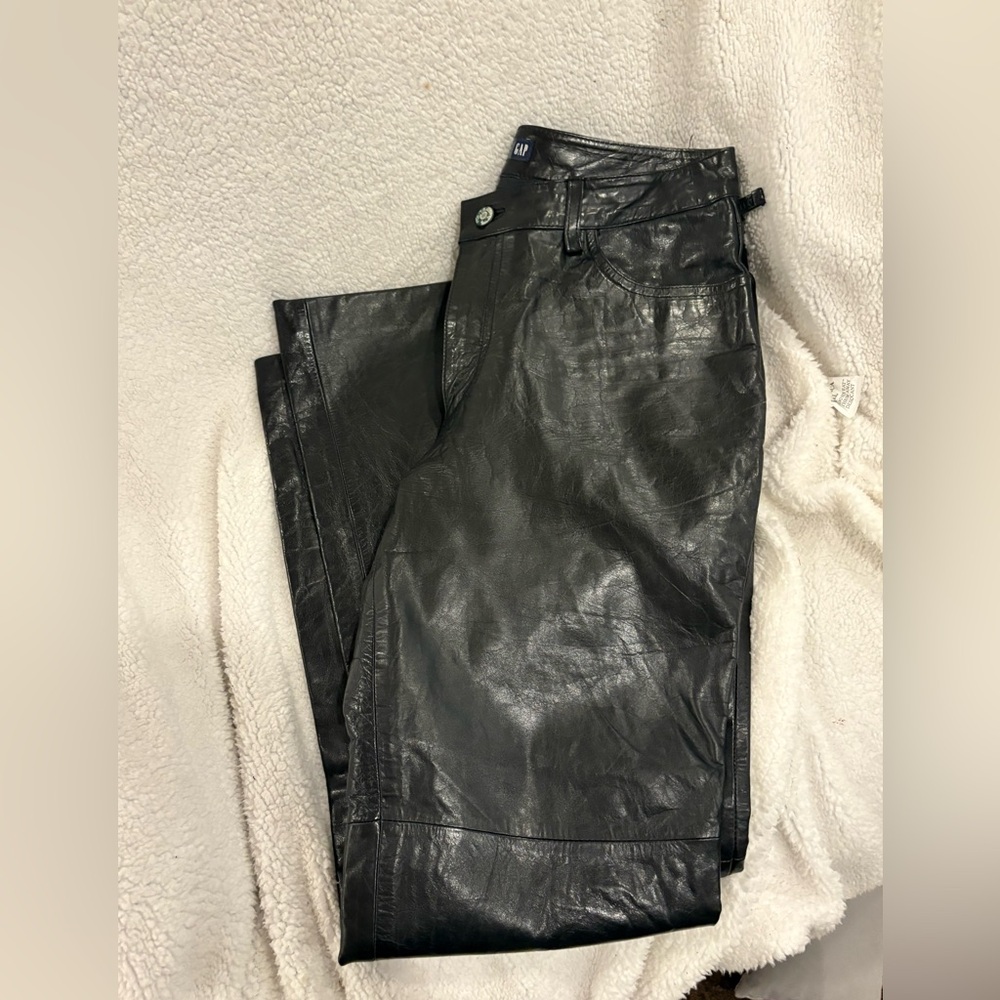 GAP Leather Ladies Boot Cut Pants - Size 10 - Picture 9 of 9